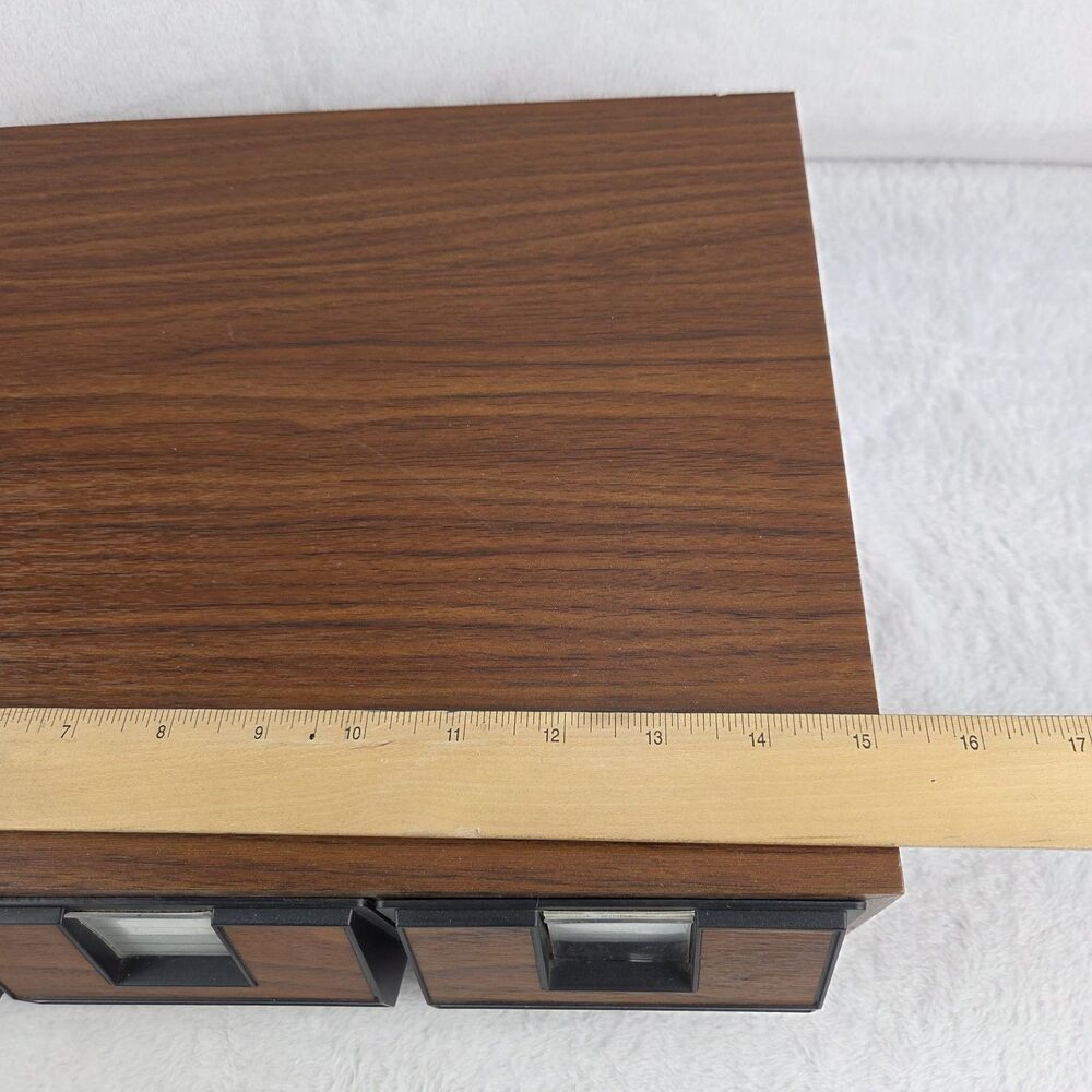 Vintage Add’n Stac Cassette Tape Storage Case 42 Capacity Faux Wood - Picture 8 of 15